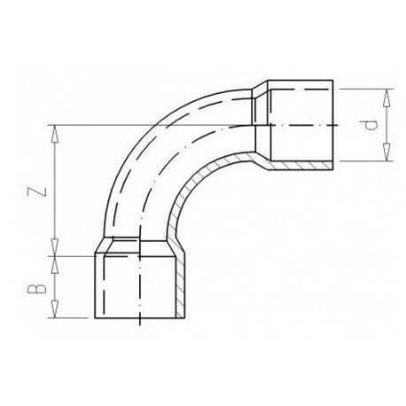 Bend 90° PVC-U d 40 mm PN 10