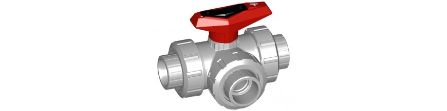 3-Way ball valve type 543 "T" PVC-C