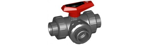 3-Way ball valve type 543 "T" PVC-U